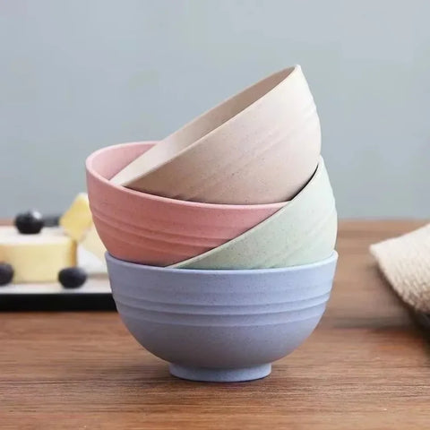 Children's Bowl Sustainable Wheat Straw Tableware Kids and Family Ramen Soup Breakfast Cereal Salad Food Container Bowls Sets