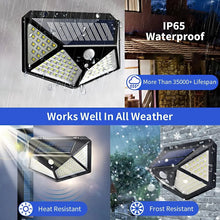 Solar Security Lamp Outdoor Garden Decor Waterproof Solar Powered 100 LED PIR Motion Sensor Spotlight for Yard & Pathway, Fence.