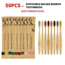 50 disposable bamboo soft bristled toothbrushes - biodegradable and easy to carry - essential for home and outdoor use
